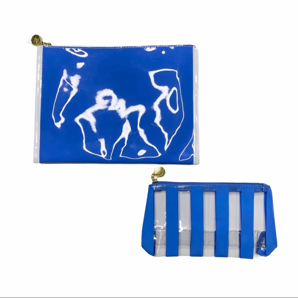 💙💙NWOT Estée Lauder Blue & Clear Makeup Bags